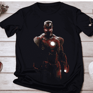 Home Marvel theme black color Printed T-shirt of Iron Man
